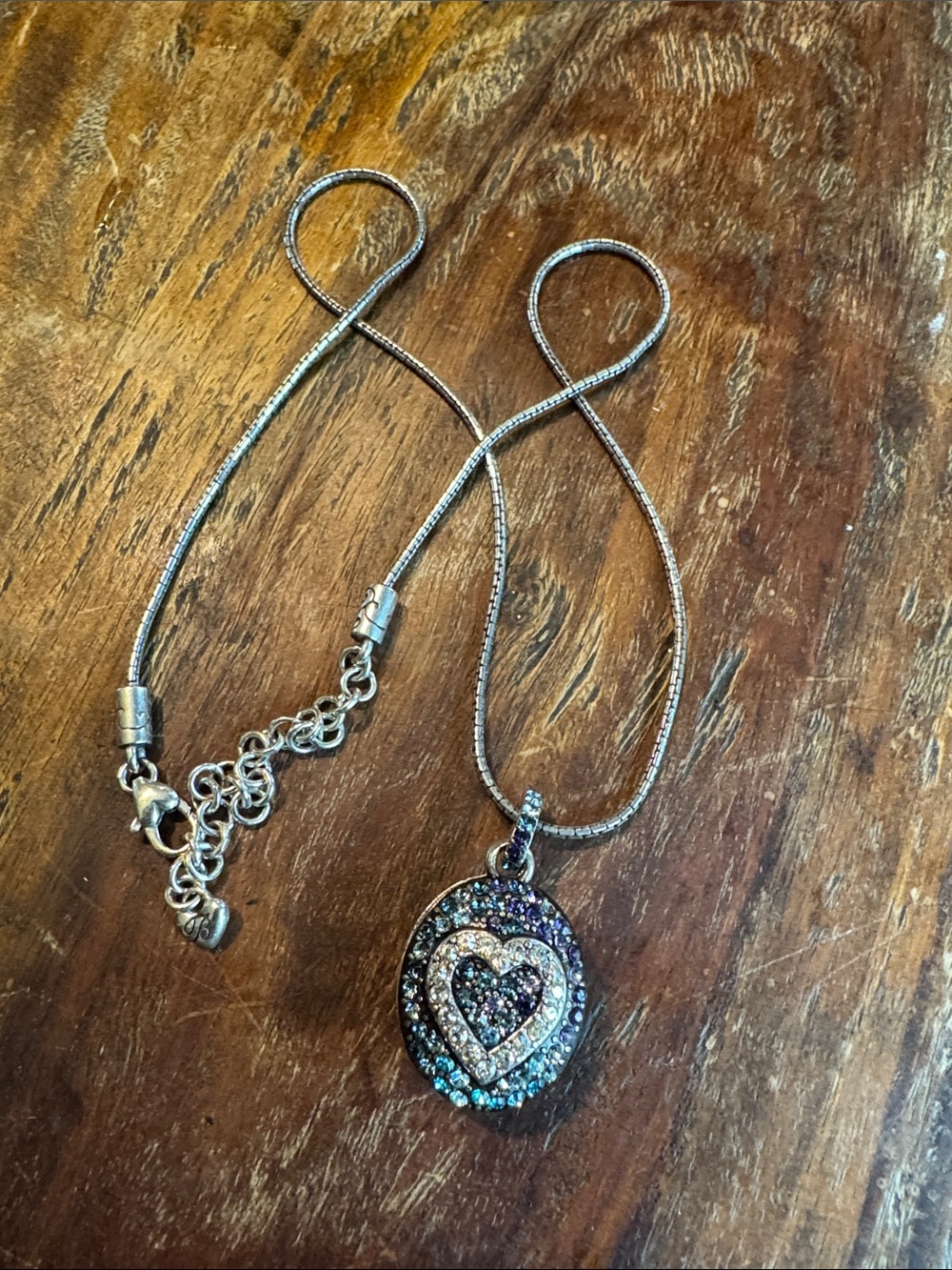 Brighton "Surrender" reversible crystal heart necklace